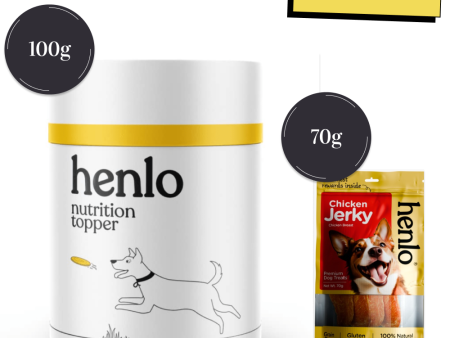 Henlo Everyday Topper for Home Cooked Food and Chicken Jerky Treats for Dogs Combo For Sale