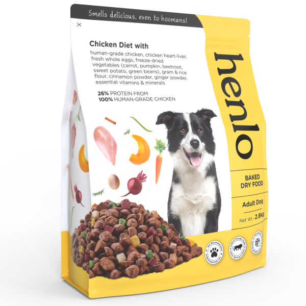 Henlo Chicken & Vegetable Baked Dry Food and Chicken Jerky treats for Dogs Combo Online Sale