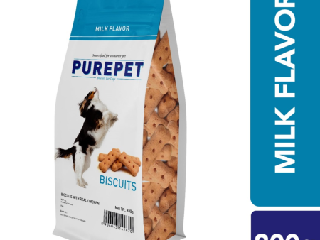 Purepet Milk Flavour Real Chicken Biscuit Dog Treats Pouch on Sale