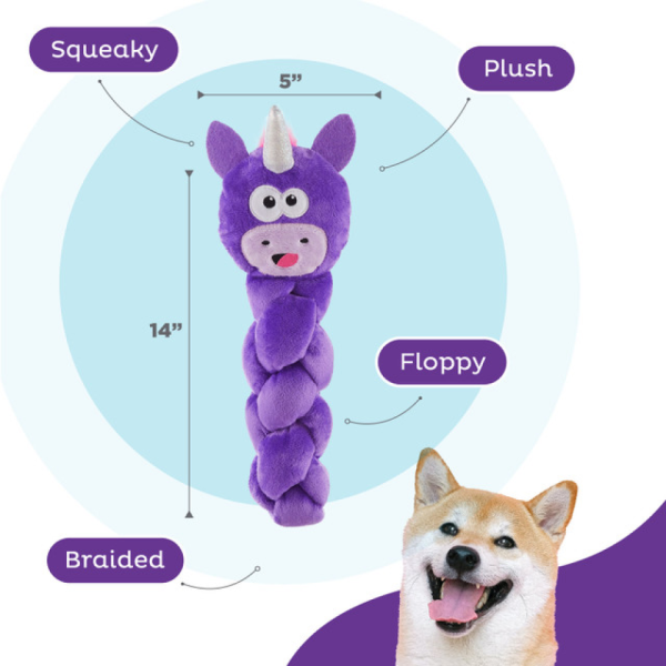 Outward Hound Twistiez Unicorn Toy for Dogs (Purple) Fashion