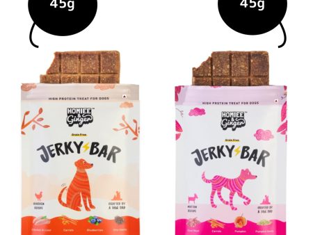 Homiee & Ginger Air Dried Grain Free Chicken and Mutton Jerky Bar Dog Treats Combo For Discount