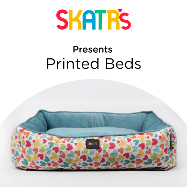 Skatrs Cozy Love Printed Lounge Bed for Dogs and Cats Hot on Sale