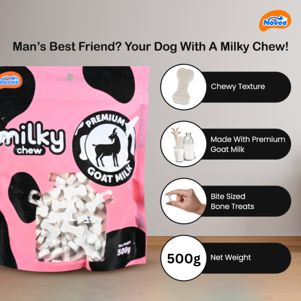 Novee Milky Chew Goat Milk Mini Bone Treats for Dogs Fashion