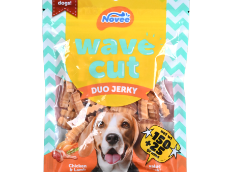 Novee Wave Cut Duo Chicken and Lamb Jerky Treats for Dogs Supply