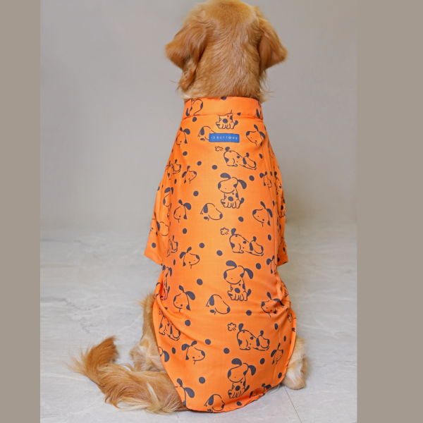 15buttons Orange Snoopy Shirt for Dogs Supply