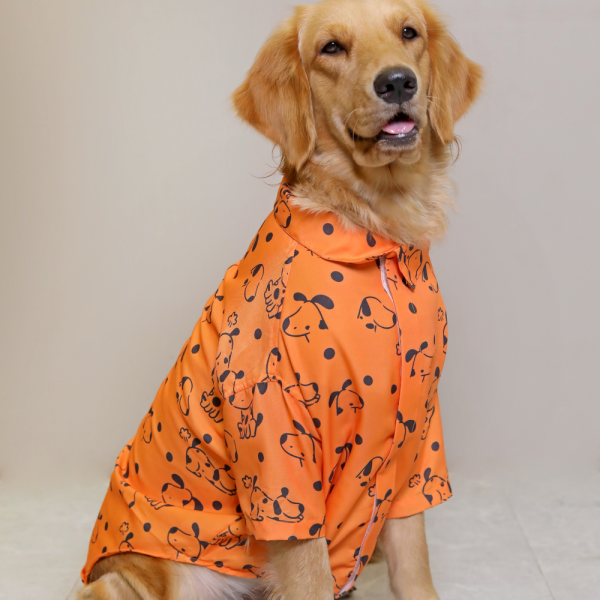 15buttons Orange Snoopy Shirt for Dogs Supply