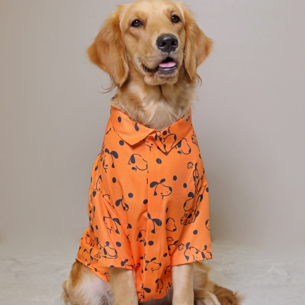 15buttons Orange Snoopy Shirt for Dogs Supply