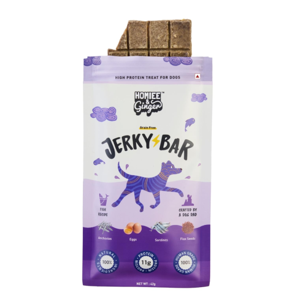 Homiee & Ginger Grain Free Fish Jerky Bar Dog Treats Sale