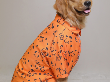 15buttons Orange Snoopy Shirt for Dogs Supply