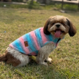 Pawgypets Fur Sleeveless Sweater for Dogs and Cats (Blue Pink) Fashion