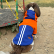 Pawgypets Stripe Hoodie Sweatshirt for Dogs and Cats (Orange Blue) Supply