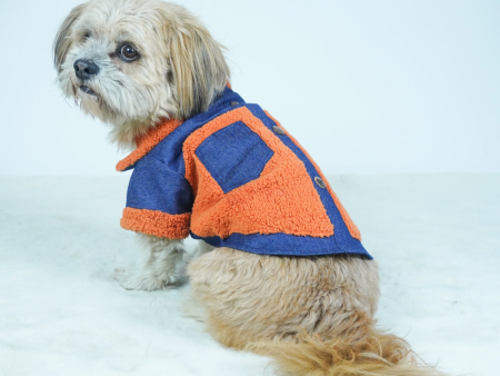 Pawgypets Denim Jacket for Dogs and Cats (Rust) Online Hot Sale