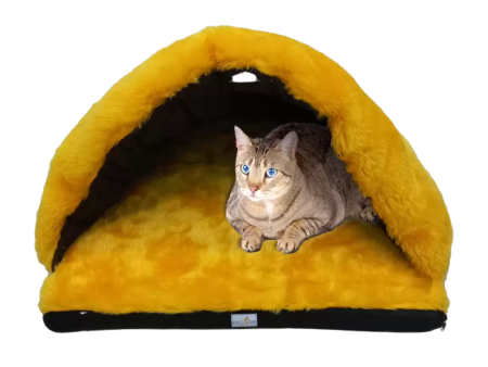 House of Furry Hamster Croissant House for Cats (Yellow) Online Sale