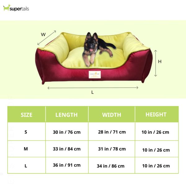 House of Furry Turkish Velvet Bolster Rosa Bed for Dogs and Cats (Multicolor) Hot on Sale