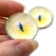 High Domed Yellow Sphynx Realistic Cat Glass Eyes Hot on Sale