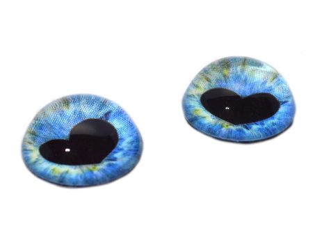 High Domed Light Blue Heart Pupil Glass Eyes Online Hot Sale