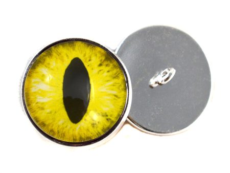 Bright Yellow Cat Dragon Sew-On Button Glass Eyes Online Hot Sale