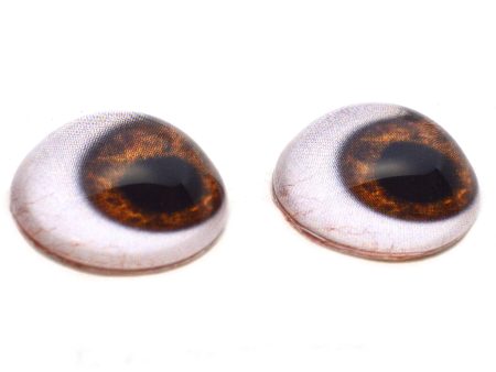 High Domed Side Glance Brown Human Glass Eyes For Discount