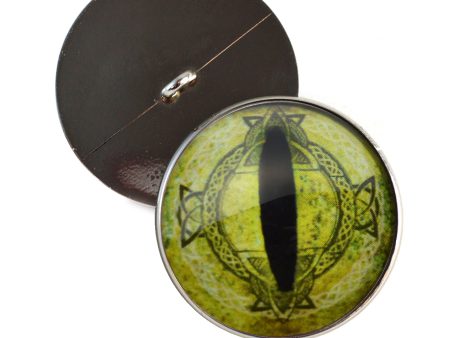 Light Green Fantasy Celtic Dragon Sew-On Button Glass Eyes Sale