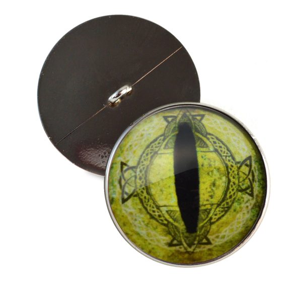 Light Green Fantasy Celtic Dragon Sew-On Button Glass Eyes Sale