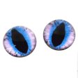 High Domed Purple and Blue Fantasy Cat Glass Eyes on Sale