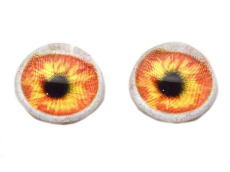 High Domed Orange and Yellow Human Glass Eyes For Discount