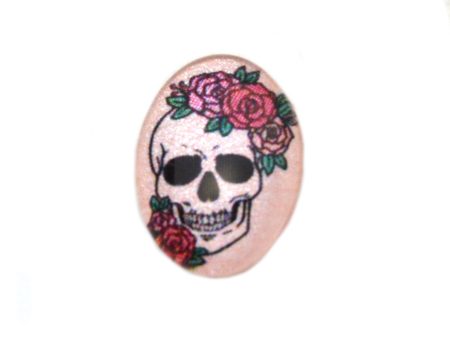 Rosey Skull Rose Gold 13x18 Cabochon For Discount