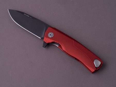 lionSTEEL - SOLID Folding Knife - Frame Lock - ROK - M390 - 85mm - Red Aluminum - Black MilSpec Online Hot Sale