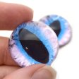 High Domed Purple and Blue Fantasy Cat Glass Eyes on Sale