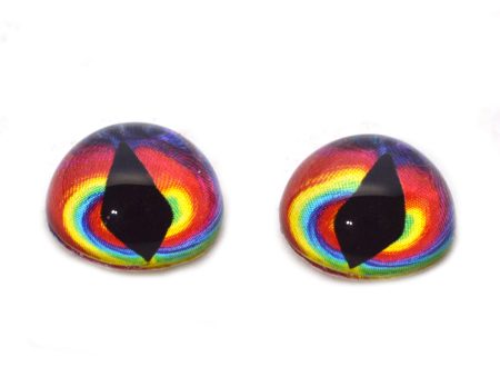 High Domed Tie Dye Colorful Dragon Glass Eyes For Discount