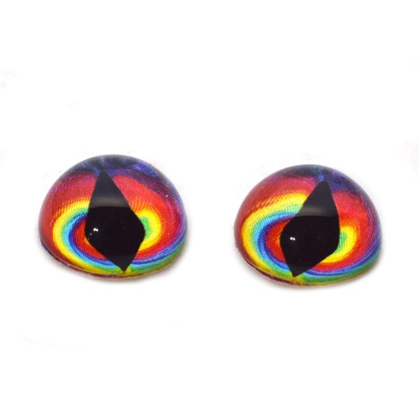 High Domed Tie Dye Colorful Dragon Glass Eyes For Discount