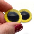 High Domed Yellow Osprey Glass Eyes Fashion