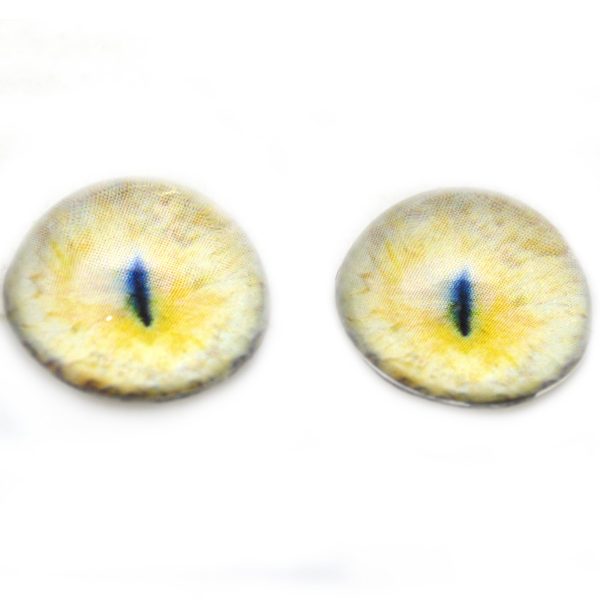 High Domed Yellow Sphynx Realistic Cat Glass Eyes Hot on Sale