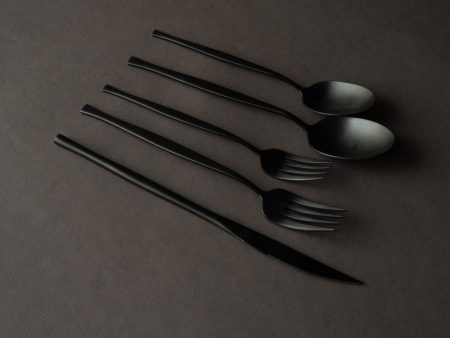 Belo Inox - Flatware - Luna Place Setting - 5 Piece - Matte Black Titanium Online Sale