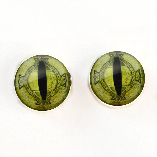 Light Green Fantasy Celtic Dragon Sew-On Button Glass Eyes Sale