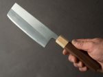 Hitohira - TD - Blue #2 Stainless Clad - Migaki - 165mm Nakiri - Walnut Handle on Sale