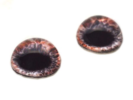 High Domed Red and Black Fantasy Glass Eyes Hot on Sale