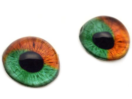 High Domed Orange and Green Human Glass Eyes Online