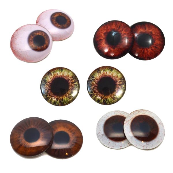 5 Pairs Realistic Brown Human Glass Eye Discounted Bundle Fashion