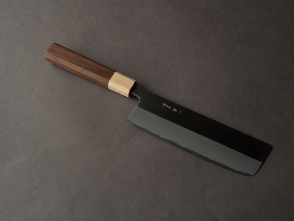 Hitohira - TD - Blue #2 Stainless Clad - Migaki - 165mm Nakiri - Walnut Handle on Sale