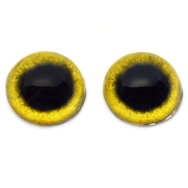 High Domed Yellow Osprey Glass Eyes Fashion