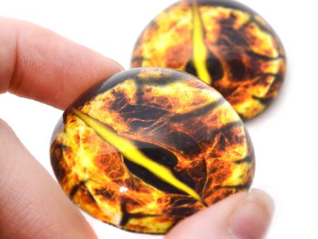 High Domed Yellow Fractal Dragon Glass Eyes Online