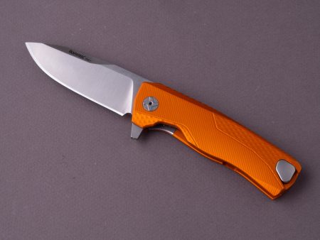 lionSTEEL - SOLID Folding Knife - Frame Lock - ROK - M390 - 85mm - Orange Aluminum Supply