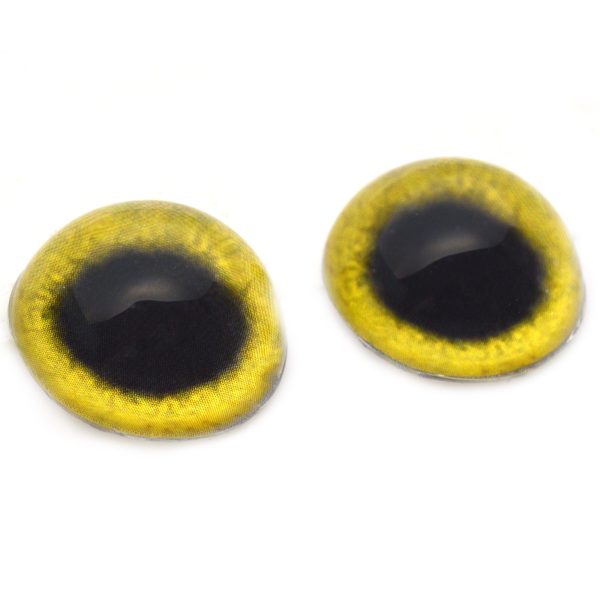 High Domed Yellow Osprey Glass Eyes Fashion