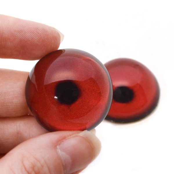 High Domed Red Loon Bird Glass Eyes Supply