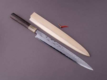 Hitohira - Kikuchiyo x Mosuke - Kikko - Blue #1 - 300mm Yanagiba - Ziricote Handle - Saya Supply