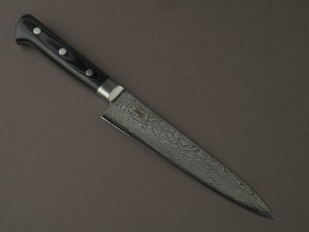 Hitohira - FJ SG2 - Nickel Damascus Black - 150mm Petty - Linen Micarta Handle Online Sale