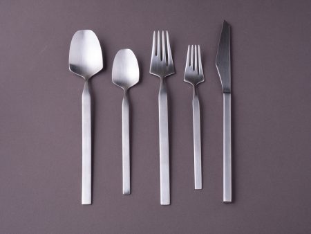 Belo Inox - Flatware - Vertice Place Setting - 5 Piece Set  - Brushed Steel Fashion