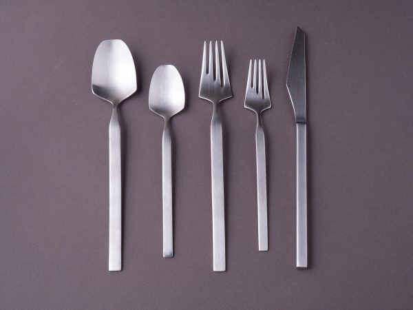 Belo Inox - Flatware - Vertice Place Setting - 5 Piece Set  - Brushed Steel Fashion