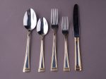 Belo Inox - Flatware - Belo #4 Place Setting - 5 Piece Set  - Gold Plated Molding Hot on Sale